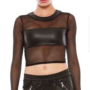 Donna Mizani Crop Leather Top